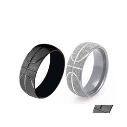 Bandringen roestvrijstalen basketbal mannen ring abrazine symbool fitness sport sieraden paar vrouwen vinger bague cadeau drop levering dho9k