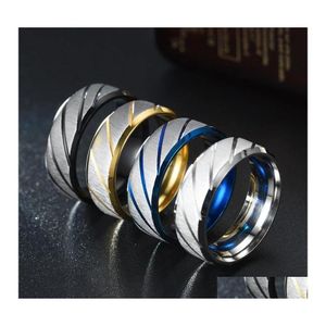 Bandringen roestvrij staal twill ring golffaar ketting eenvoudige mannen en vrouwen sieraden cadeau drop levering dhbw7