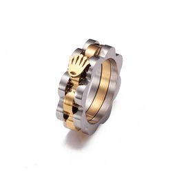 Band Ringen Stijl Staal Goud Kleur Kroon Ketting Ring Hip Hop Snelheidsmeter Roestvrij Man Rock Rap Party Sieraden 221114