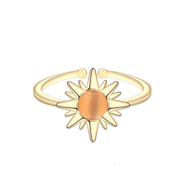 Band Rings Sun para Women Naranja Naranja Golden Silver Siltled Daisy Toe Toe Anel Drop 230814