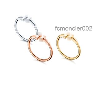 Band Ringen t Thuis Sieraden 925 Zilver v Goud Materiaal Eenvoudige Mode Commuter Emaille Dubbele T-vormige Open Ring Z0rr LR3X