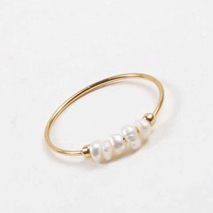 Bandringen die gratis PVD Natural Freshwater Pearl onregelmatige combinatieringen voor vrouwen roestvrij stalen ringen bezoedelen Sieraden Accessoires Accessoires