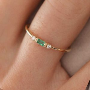 Bandringen dunne sierlijke stapel voor vrouwen elegante mini 3 kleur kristal zirkon kleine eeuwigheid ring mode sieraden kcr065 g230317