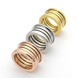 Bandringen titanium staal hot fashiion eleastisch merk luxe bruiloft lente ringen voor vrouw sieraden brede versie De nieuwste 18k gouden liefde ring diamanten ring