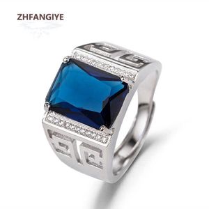 Bagues De Bande À La Mode Hommes Bague 925 Bijoux En Argent Avec Saphir Zircon Gemstone Bagues Pour Hommes De Mariage Partie Main Cessoires En Gros J230517