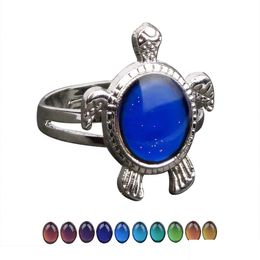 Anneaux de bande tortue humeur anneau changement de couleur émotion sentiment anneaux contrôle de la température livraison directe bijoux anneau Dhaic