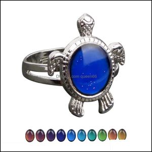 Anneaux de bande tortue humeur anneau changement de couleur émotion sentiment contrôle de la température femmes livraison directe bijoux Dhoza