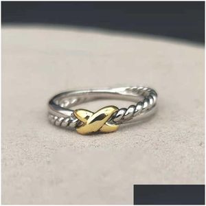 Bandringen Twisted Women Blaided Designer Men Fashion Jewelry for Cross Classic Copper Ring Dire Vintage X Engagement Anniversary Gif Otk4i