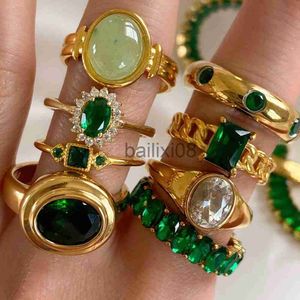 Anillos de banda Uworld Chunky Sleek 18K chapado en oro sobre acero inoxidable Elysian Ring Impermeable y resistente al desgaste Ror Joyería de mujer Anillos J230719