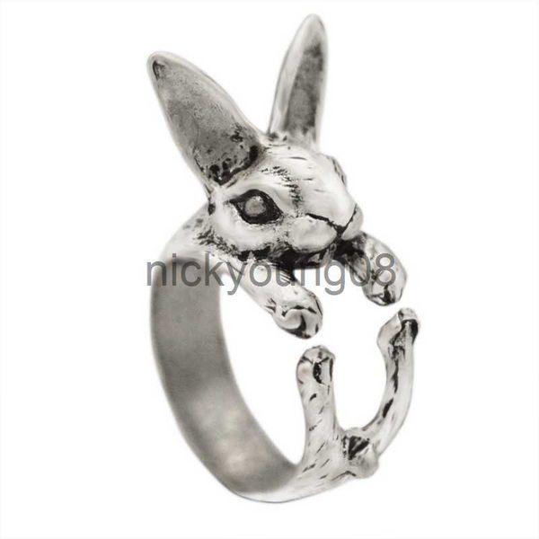 Anillos de banda Vintage Chic Conejo Animal Anillos de nudillos para mujeres Niñas Encanto Gótico Punk Rana Gato Pulpo Apertura Anillos de dedo Joyería de moda x0625