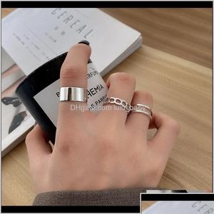 Bandringen Vintage Hiphop Metal Punk Opening Index Finger Ring Set Joint Knuckle Anillos voor vrouwen Minimalistische sieraden Bague Riskn Rph5 Dhp6l