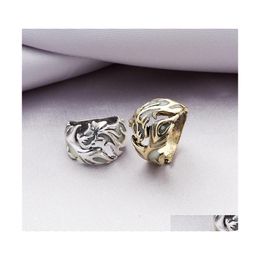 Anillos de banda Vintage para hombre brillan en la oscuridad retro dragón luminoso antiguo bronce sier anillo ajustable para hombre s punk joyería regalo C3 D Dhqd3