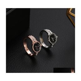 Bandringen horloge vorm ring mooie bruiloftsfeest schattige nobele klassieke sieraden dames heren druppel levering dhd6h