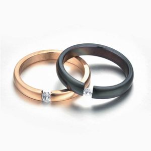 Band Rings Bague de mariage BlackGoldRose or autriche cristal Zircon anneau cadeau de noël pour les femmes bijoux de mariage anneaux en gros AA230417