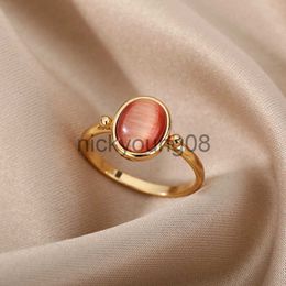 Band Ringen Witte Kleur Opaal Ringen Voor Vrouwen Dames Roestvrij Staal Gouden Vinger Ring Paar Trouwring Vintage Esthetiek Sieraden Gift x0625