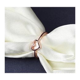 Bandringen groothandel mode rose goud kleur hartvormige trouwring voor vrouwen valentijnsdag cadeau 672 Q2 drop levering sieraden dhrgb