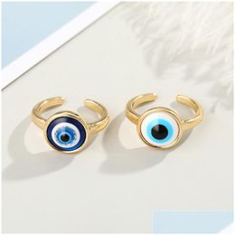 Anneaux de bande Femmes Vintage Turc Evil Eye Anneaux Or Sier Couleur Boho Knuckle Couple Bague Femme Plage Bijoux Cadeau Drop Deli Dhgarden Dhbcd