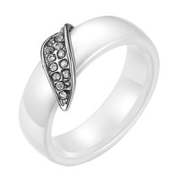 Bandringen vrouwen witte roestvrijstalen boomblad strass sieraden anillos bague femme aneis druppel mannelijke ring