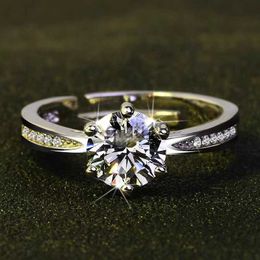 Band Ringen Dames Diamanten Ring Romantische Zirkoon Schijnt Ronde Steen Bruiloft Bruids Mode-sieraden Verlovingsringen Voor Vrouwen x0920