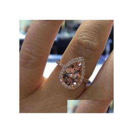 Bandringen dames bruiloft mode edelstenen verloving voor vrouwelijke sieraden gesimuleerde diamanten ring drop levering dhgbp