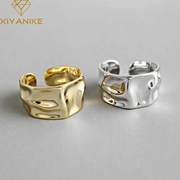 Anneaux de bande Xiyanike Womens Engagement Ring Fashion Géométrie irrégulière Bijoux fait à la main Gift Saint-Valentin Q240427