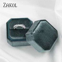 Anneaux de bande ZAKOL marque mode Baguette Zircon X forme anneaux ouverts exquis SparklZircon bijoux de fiançailles cadeau avec boîte de velours J240120