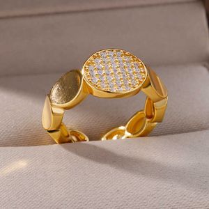 Bandringen zirkoon ronde ringen voor vrouwen roestvrij staal geometrische ovale ring 2023 trending bruiloft jewelly cadeau r230822