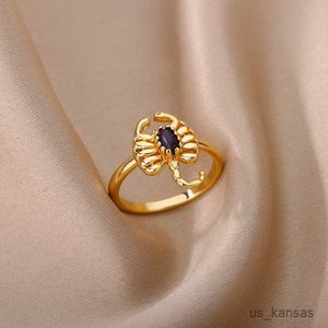 Band Ringen Zirkoon Schorpioen Ring Voor Vrouwen Ring Rvs Cartoon Multisize Vinger Ring Vreemde Sieraden Kid Christmas Gift R230715