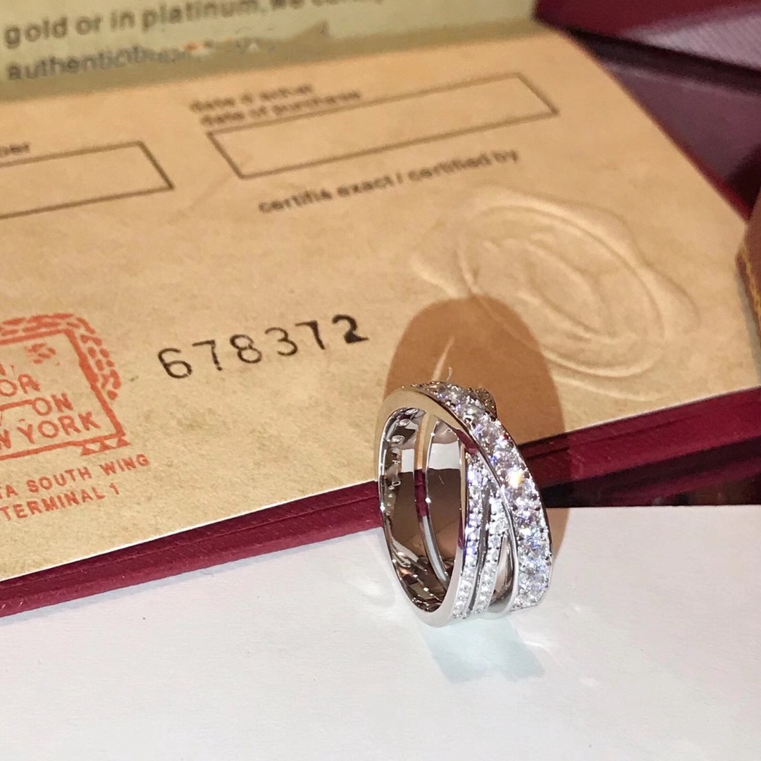 Zespół S Sterling Sier Paris Nouvelle Mander Designer podwójne warstwy krzyżowe pierścionki ślubne z pudełkowym prezentem dla kobiet biżuteria