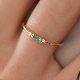 Band dunne sierlijke ringen voor vrouwen elegante mini 3 kleur kristal zirkon klein eeuwigheid stapel ring mode sieraden kcr065 g230317