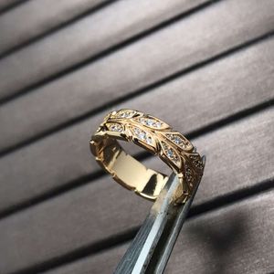 Band Vine Steel Full T rings sieraden afdichting tiffanily diamant vrouwelijk Vuleerde roségouden ring met doos