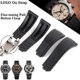 Bracelet de montre en caoutchouc de Silicone, réglage fin, bouton de traction, fermoir, accessoires, 279B