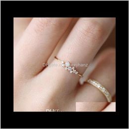 Band Dames Bruiloft 18K Vergulde Micro Set Auger Crystal Rhinestone Finger Rings Legering Verlovingsring Sieraden Verklaring Geschenken Maat F0ARD