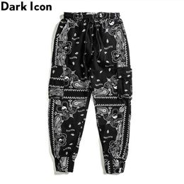 Bandana Jogging Pantalones Hombre Mujer Cintura elástica Bolsillos laterales Pantalones de hombre Pantalones 210603