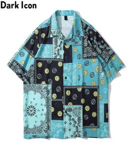 Bandana Polo Men Blue Caswiw Flower Street Fashion Men039s Hawaiian Shirt Top 2106039957471
