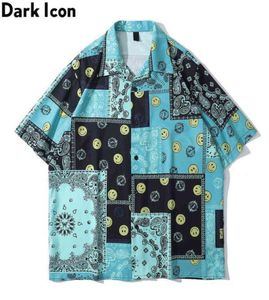 Bandana Polo Men Blue Caswiw Flower Street Fashion Men039s Hawaiian Shirt Top 2106033350946