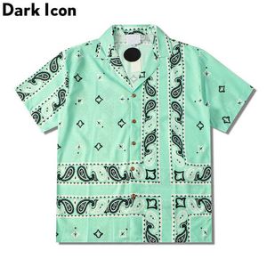 Bandana polo shirt mannen zomer turn-down kraag heren Hawaiiaanse shirt vintage straat blouse man vrouwen 210603