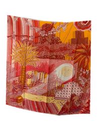 Écharpe bandana pour femmes designer cicarf écharpe carré couche-coulle parison paquet de plage foule drôle lun tigre jungle rouge bord rouled bords cachemire 100x200