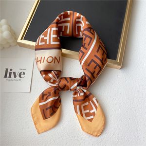 Bandana Sjaal voor Dames Designer Hoofddoek Sjaals Letters Print Bloem Imiteren Zijden Sjaal Hoofdband Vierkante Hals Sjaals Parijs Schouder Tote Haar Wrap