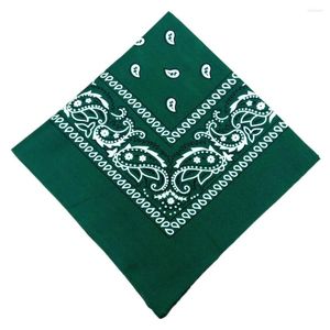 Bandanas 1/2/3/5 Poliéster Turbante Bandana Bufanda Cuadrada Paisley Diadema Pañuelo De Flores Regalos Para Hombres Mujeres Verde Oscuro