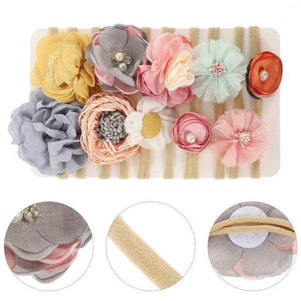 Bandanas 10 pièces bandeau fleur couronne bébé fille cheveux accessoires filles nées bandeaux