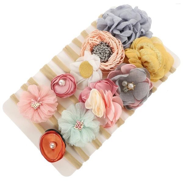 Bandanas 10 pièces bandeau pour tout-petits rubans de cheveux bandeaux floraux bébés filles nés accessoires de fleurs européens américains