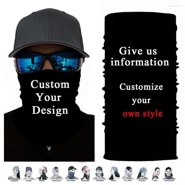 Bandanas 10 pièces personnalisé sans couture Tube écharpes Bandana bandeau masques cyclisme casquettes cou buffs extérieur plus chaud moto visage bouclier