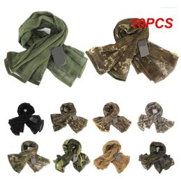 Bandanas 10 stcs tactische sjaalcamouflage mesh net sjaals militaire camo sjaals outdoor sport sluipschutter gezicht sluier wargame camping jagen