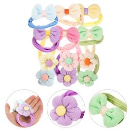 Bandana 12 Stuks Kinderen Elastiekjes Haar Mini Baby Stropdassen Zuigelingen Ouchless Meisjes Scrunchies Stof Peuter Kind Elastieken Zachte Peuters