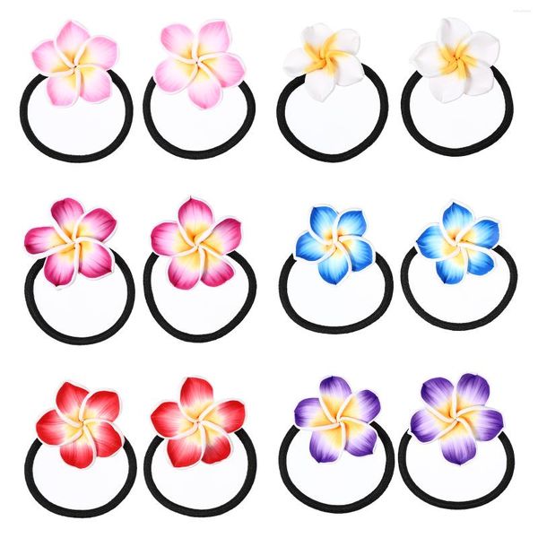 Bandanas 12PCS Plumeria Hairbands Elástico Hermoso Durable Lazos de cuerda para el cabello para