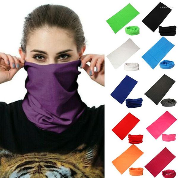 Pañuelos 1 pieza Color sólido Unisex deporte al aire libre bufanda mágica cuello tubo Camping senderismo bicicleta ciclismo cara cubierta cabeza envoltura Bandana diadema