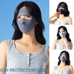 Bandanas 1pc máscara de seda de verano Protección UV Cover Cubierta de protección solar Velo con borde de ciclismo al aire libre Capas de sombreros
