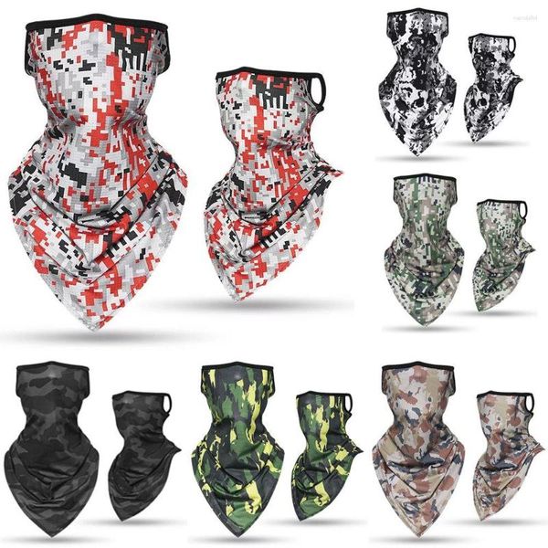 Bandanas 1 pièces respirant soie Sports de plein air Camouflage série moto écharpe Wrap visage couverture Bandana cou