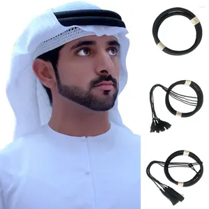Bandanas 1pcs Accessoires du désert Couvre-chef Corde Homme Saoudien Arabe Dubaï Musulman Headrope Noir Vêtements islamiques Egal Shemagh Châle